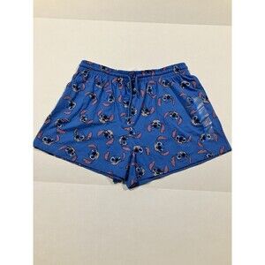 Disney Large Stich Womens Sleep Shorts Blue New